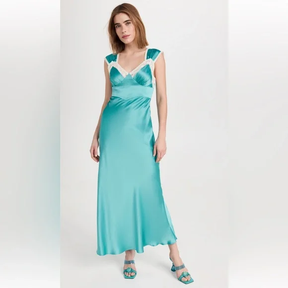 Rodarte | Dresses | Rodarte Lacetrimmed Silk Maxi Dress | Poshmark